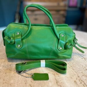 Barneys New York • Small Leather Satchel • Green • Convertible